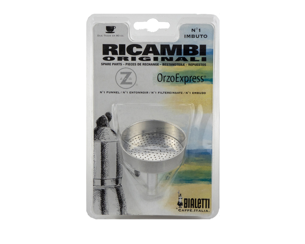Bialetti 2 Tassen Filtertrichter  ORZO Express Original Ersatzteil Alu