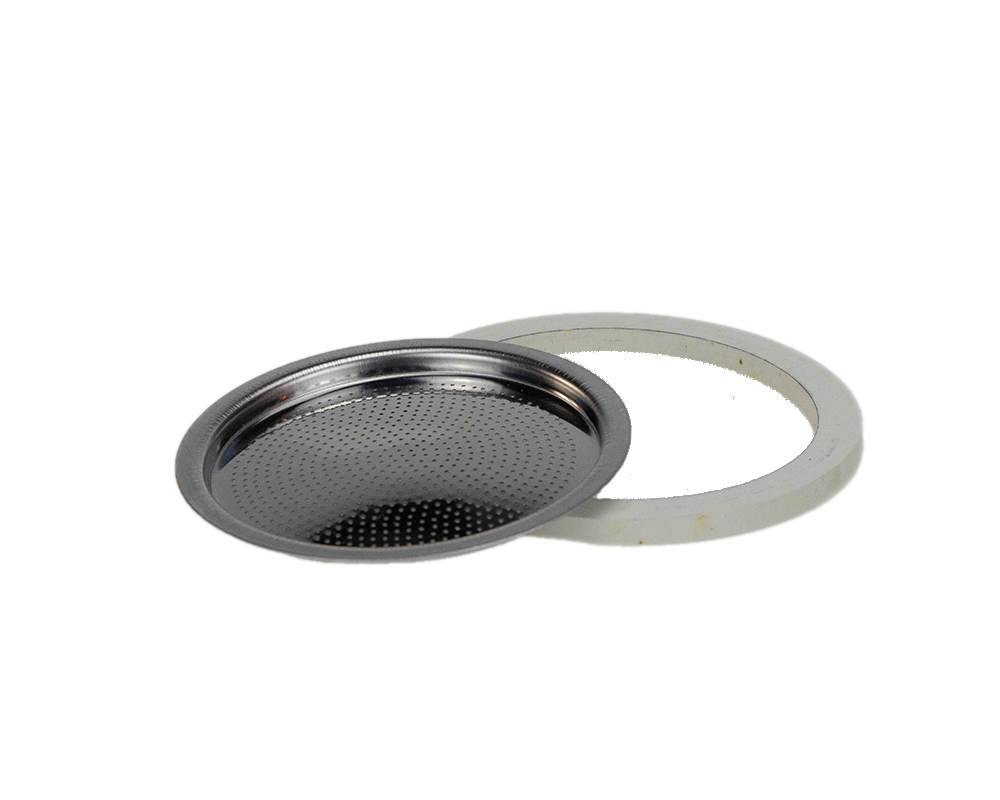 Bialetti Dichtungs Set für EDELSTAHL Espressokocher - Filterplatte und Silikondichtung - Bild 2