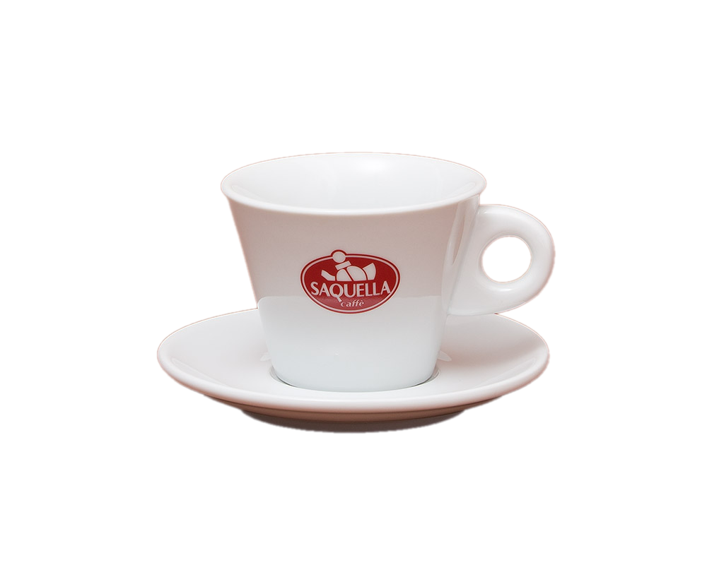 Saquella Milchkaffee Tasse und Untertasse - konisch