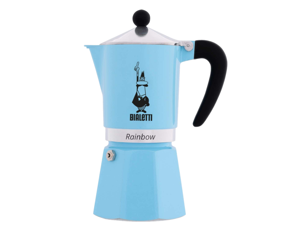 Bialetti Rainbow HELLBLAU 6 Tassen Espressokocher