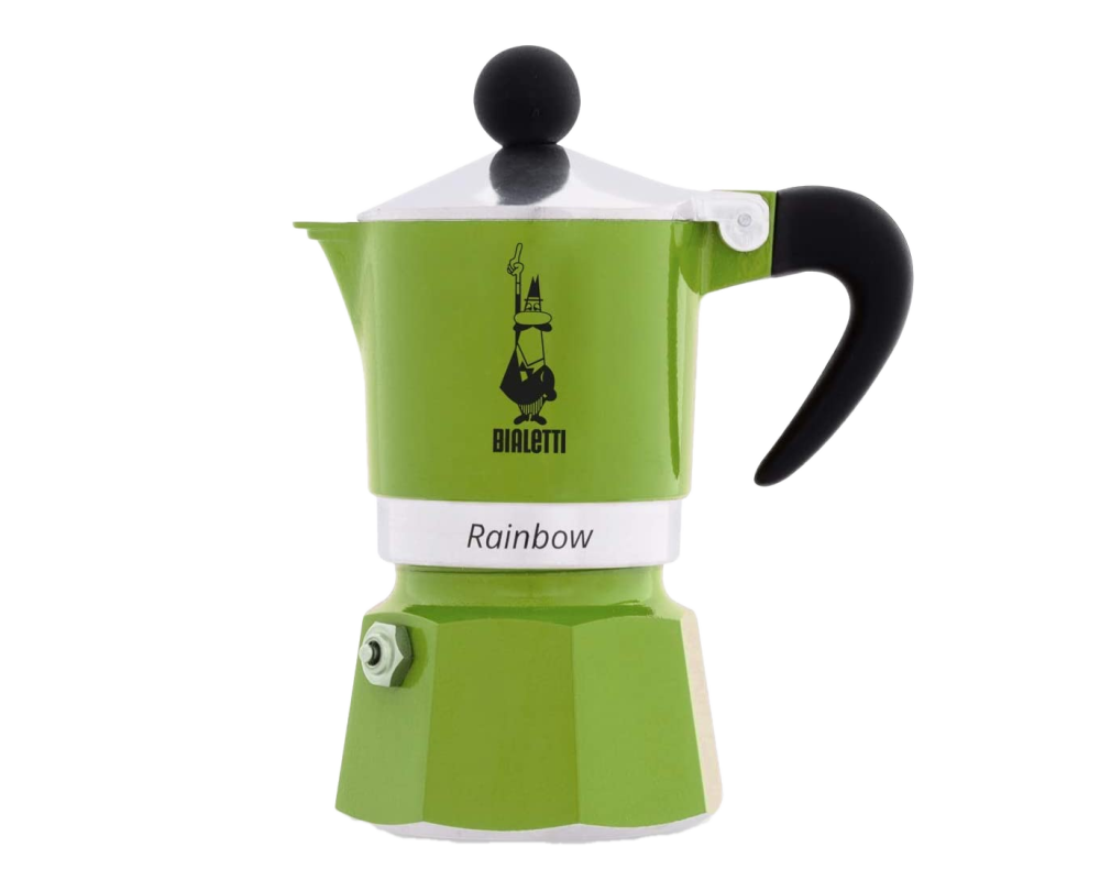 Bialetti Rainbow GRÜN (Verde) 1 Tasse Espressokocher