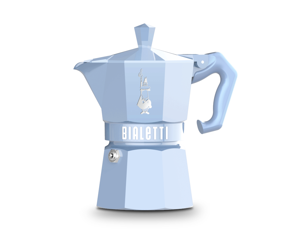 Bialetti Moka EXCLUSIVE Blau (Pastell) 3 Tassen Herdkocher Alu