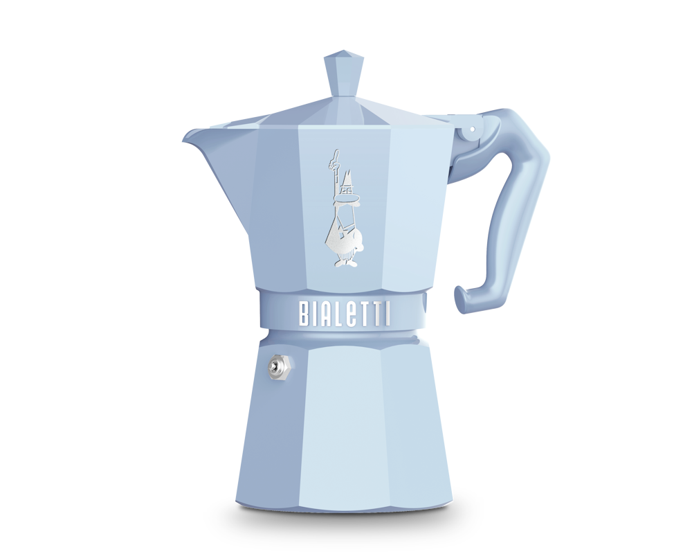 Bialetti Moka EXCLUSIVE BLAU (Pastell) 6 Tassen Herdkocher Alu