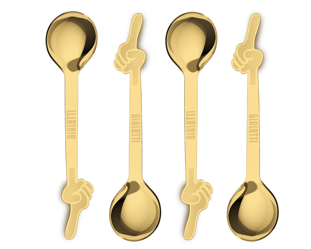 Bialetti OMINO Design Espresso Löffel 4er Set GOLD - Bild 1