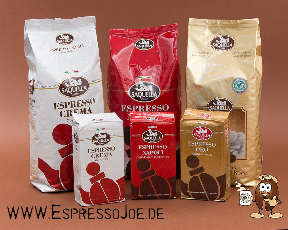 Saquella Espresso Napoli Kaffee ganze Bohnen 1KG - Bild 1