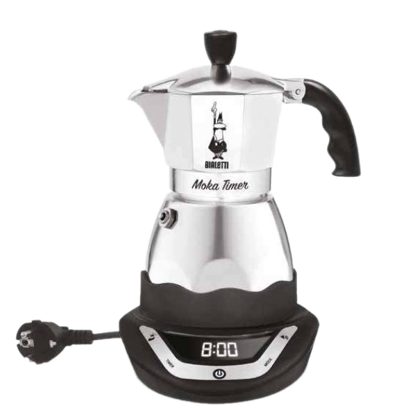 Bialetti Moka Timer 3 Tassen elektrische Espressomaschine mit Timer Funktion