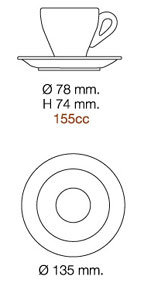 Nuova Point 6er-Set MILANO (155ml) Cappuccino Tasse braun (Marrone) - Bild 1