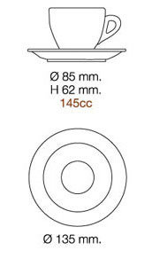 Nuova Point 6er-Set PALERMO (145ml) Cappuccino Tasse braun - Bild 1