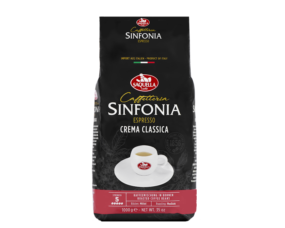 Saquella Sinfonia Crema Classica Espresso 1 KG Kaffee Bohnen f. Vollautomaten