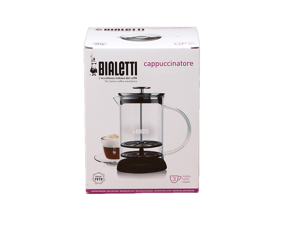 Bialetti mikrowellengeeigneter Milchaufschäumer Glas 1 Liter / 6 Tassen - Bild 1
