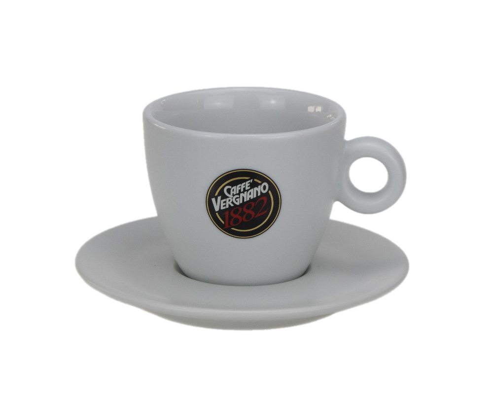 Vergnano matt weiße Cappuccinotasse mit Untertasse