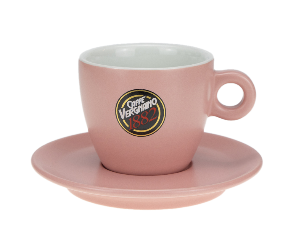 Vergnano Cappuccinotasse matt ROSA Geschenkkarton - Women in Coffee