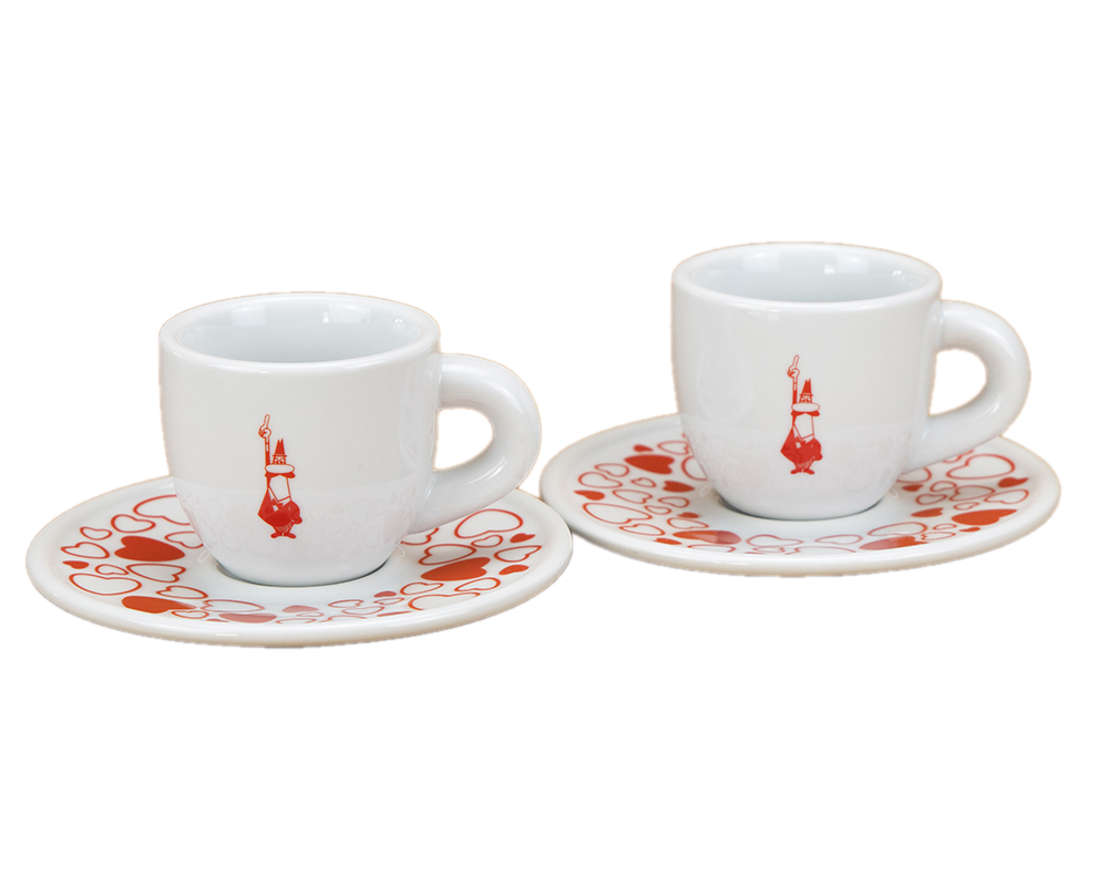 Bialetti CUORE Moka Tassen 2er Set im Geschenkkarton