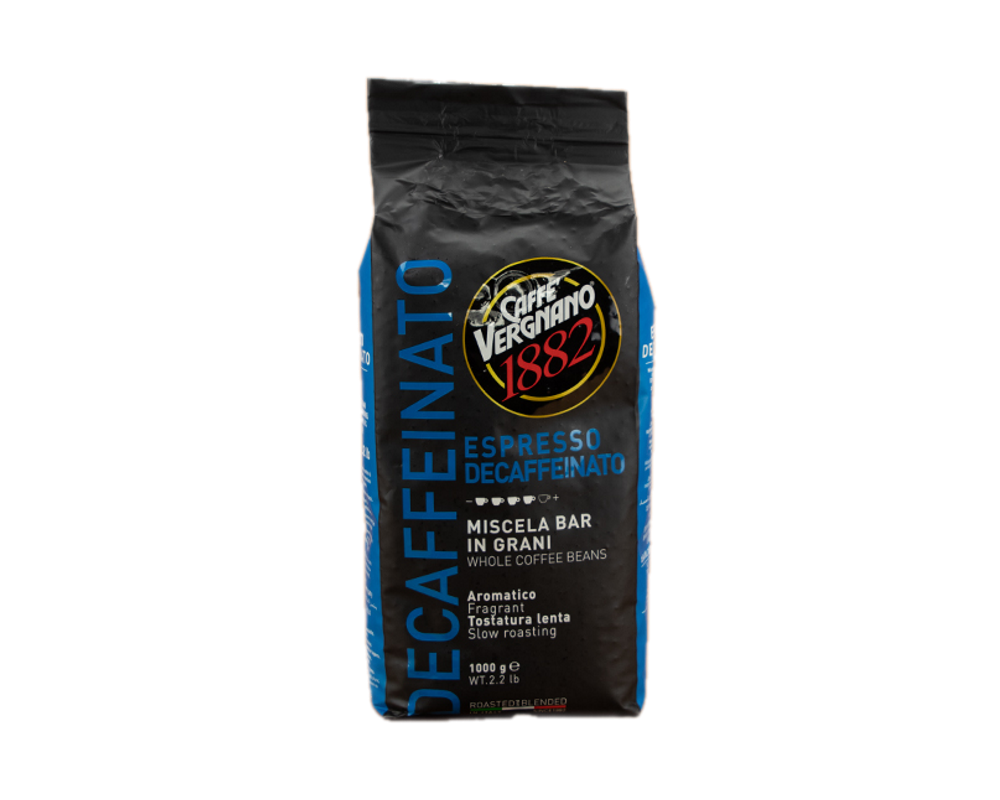 Vergnano 1882 Espresso Decaffeinato Kaffee Bohnen 1 KG - Entkoffeiniert