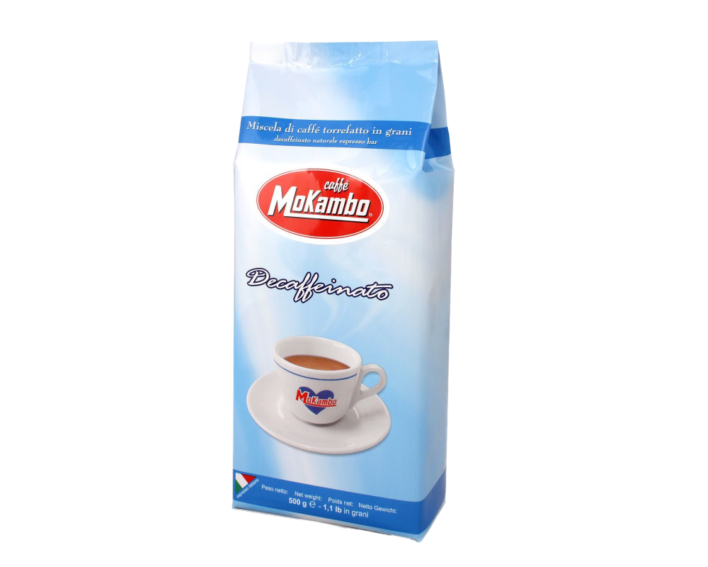 MoKambo Decaffeinato (entkoffeiniert) Espresso Kaffee 500 gr. ganze Bohnen