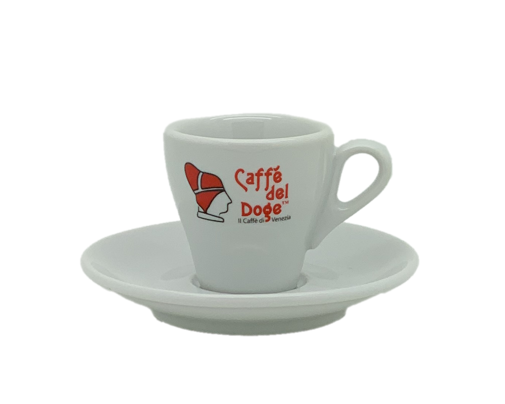 Caffe del Doge klassische Espressotasse mit Untertasse (Birnen Form)