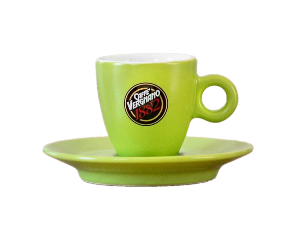 Vergnano 1882 matt GRÜN Espressotasse im Geschenkkarton