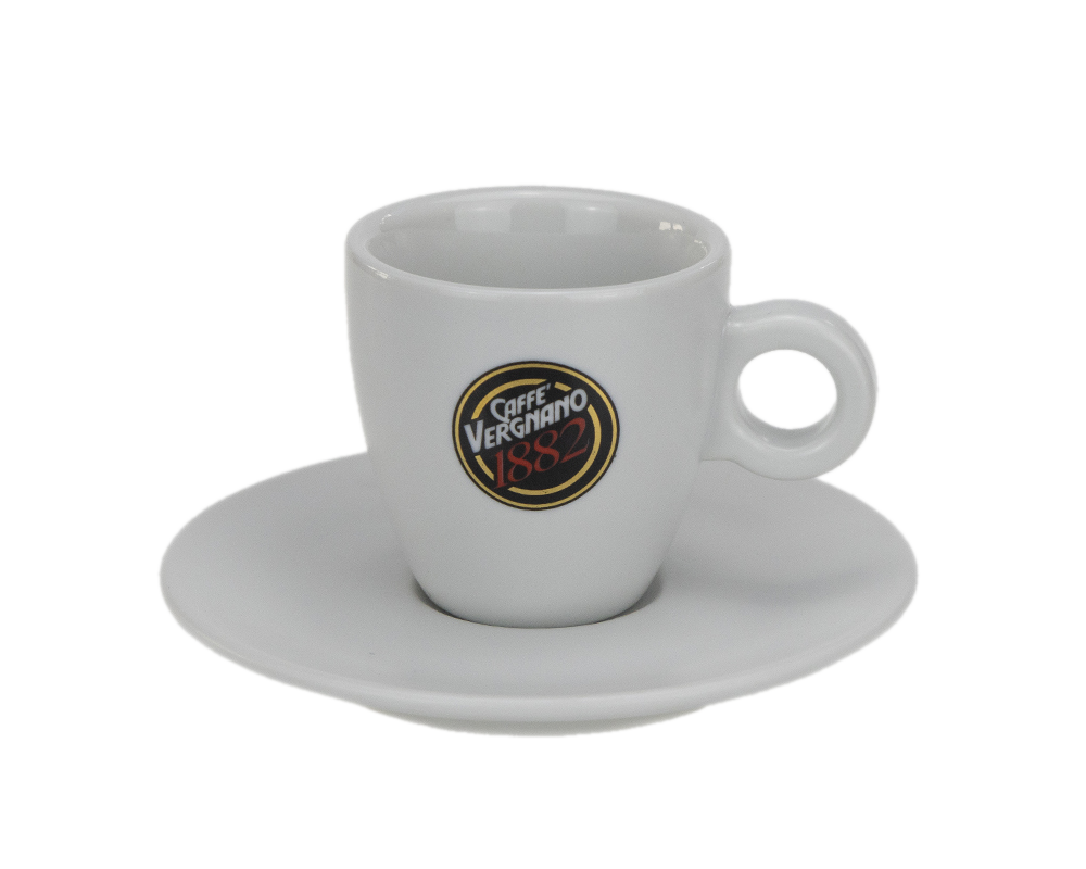 Vergnano matt weiße Espressotasse mit Untertasse
