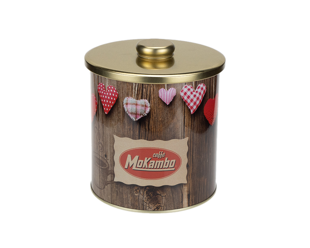 MoKambo Keksdose Herzen mit 3x250g gemahlen Espresso