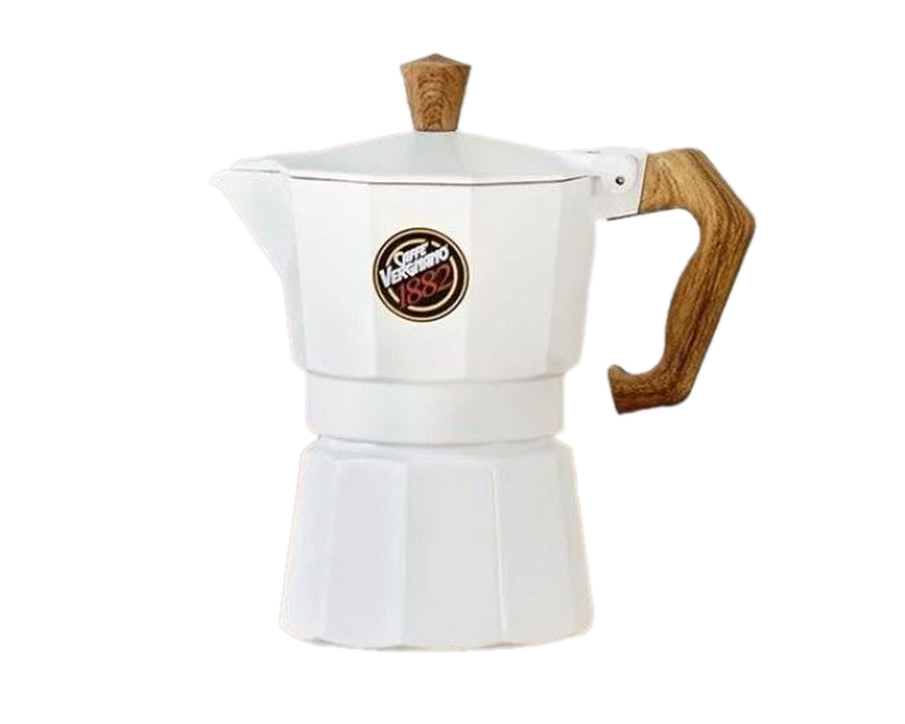 Vergnano Caffeteria Moka WEISS Espressokocher 3 Tassen