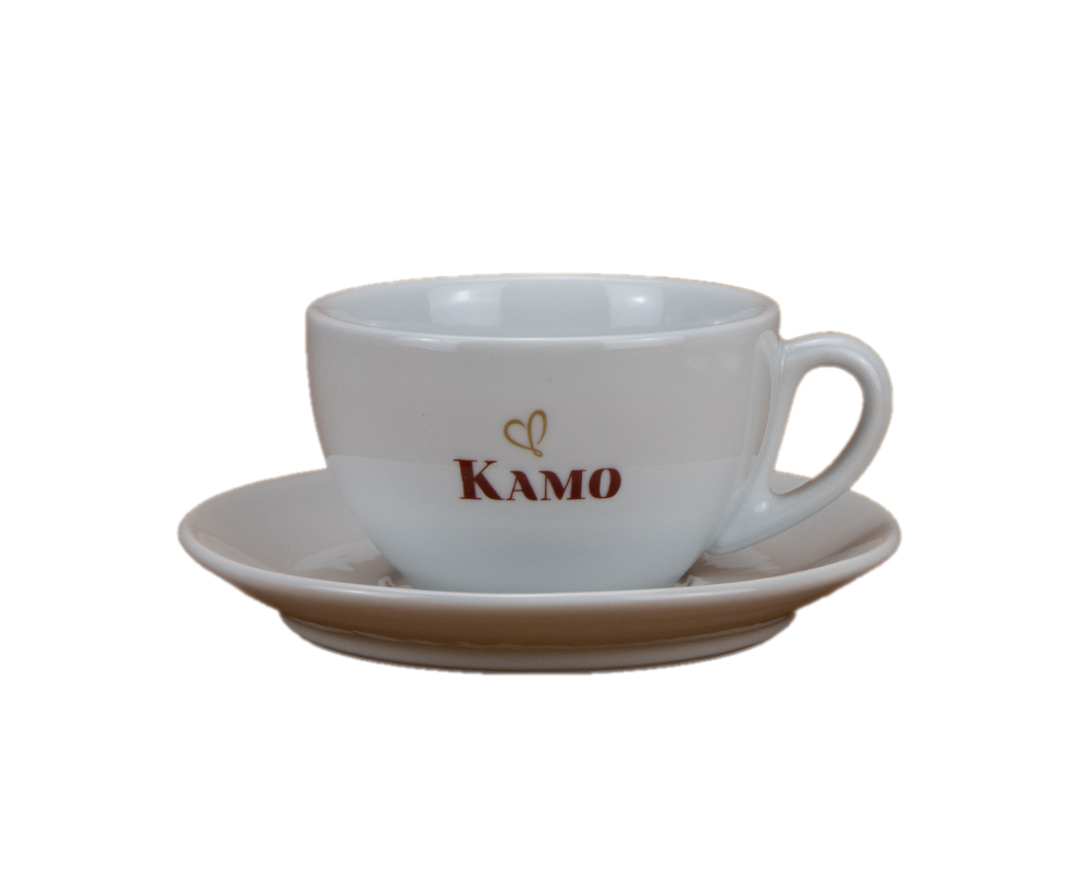 Caffe Kamo moderne Milchkaffe Tasse mit Untertasse