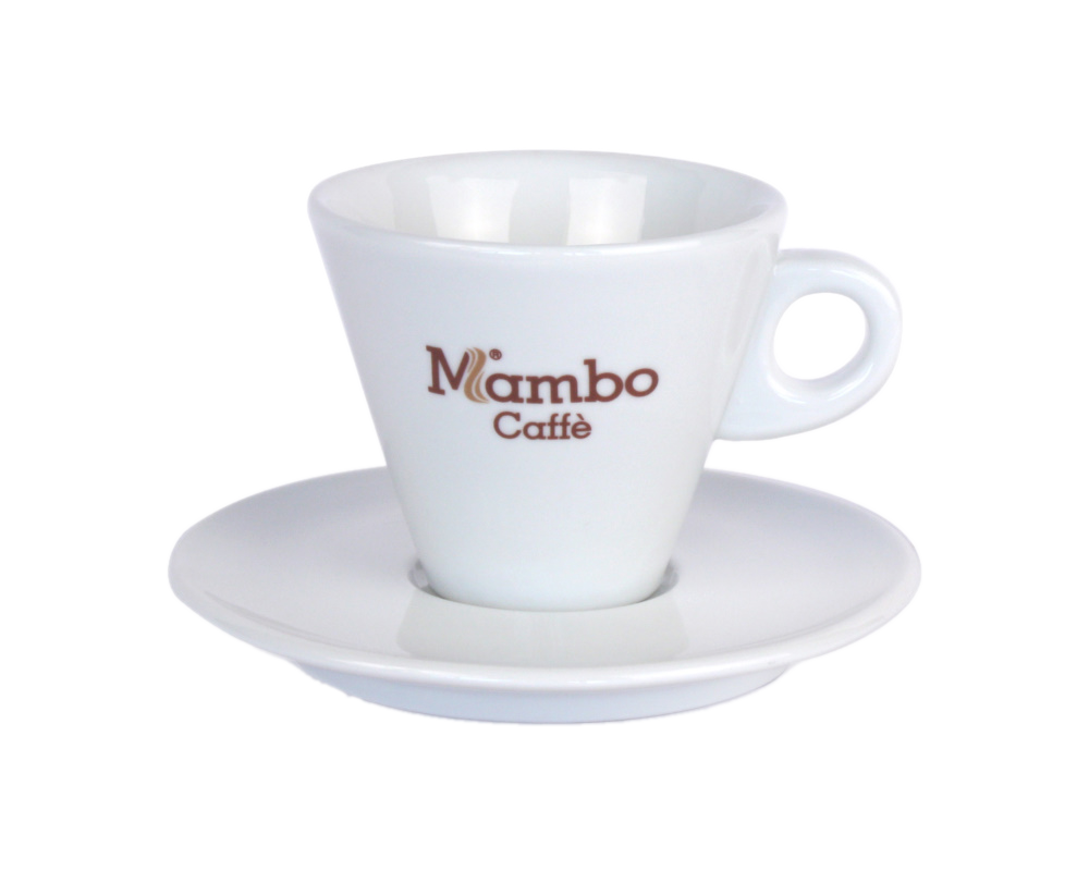 Mambo konische Cappuccino Tasse und Untertasse