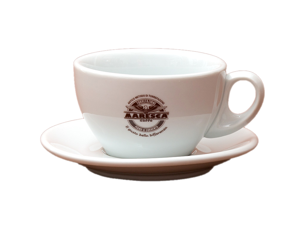Maresca Caffe Milchkaffee Porzelan Tasse mit Untertasse