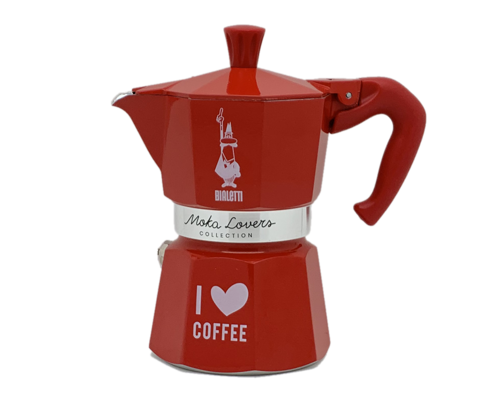 Bialetti Moka LOVERS 3 Tassen rot Espressokocher