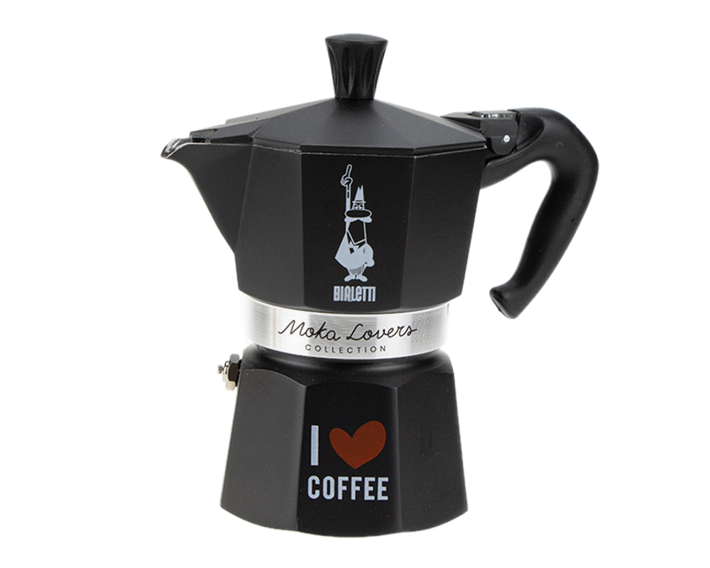 Bialetti Moka LOVERS 3 Tassen schwarz Espressokocher