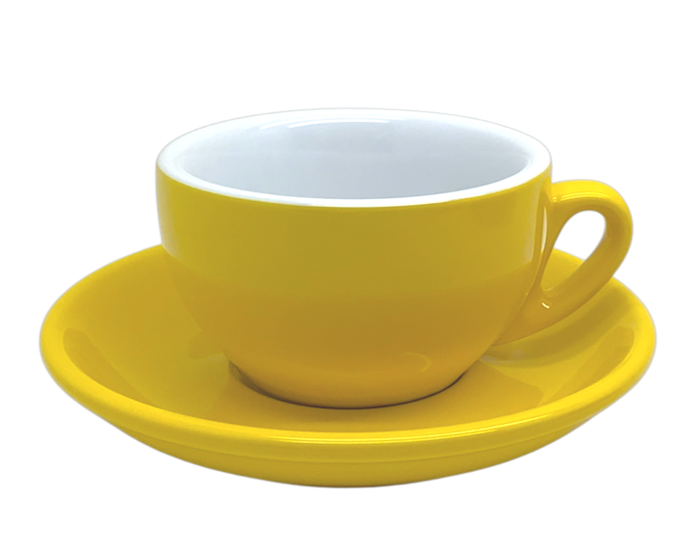 Nuova Point 6er-Set PALERMO (200ml) Cappuccino Tasse gelb (Gialla)