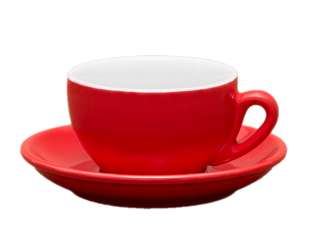 Nuova Point 6er-Set PALERMO (200ml) Cappuccino Tasse rot (Rossa)