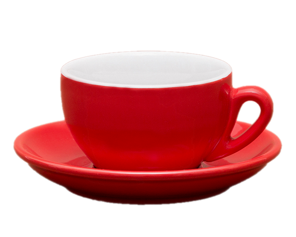Nuova Point 6er-Set PALERMO (290ml) Latte Tasse rot (Rossa)