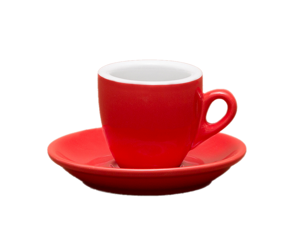 Nuova Point 6er Set PALERMO (56ml) Espresso Tassen rot (Rossa)