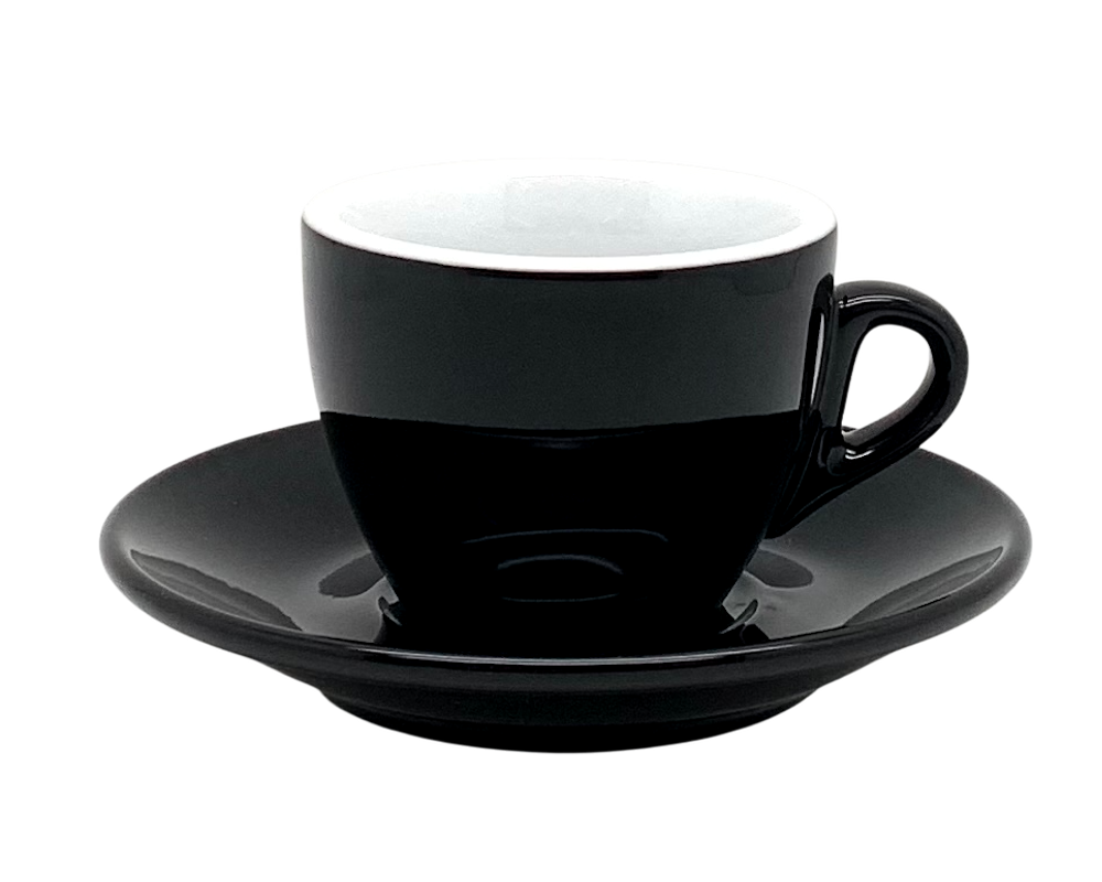 Nuova Point 6er-Set PALERMO (145ml) Cappuccino Tasse schwarz (Nera)