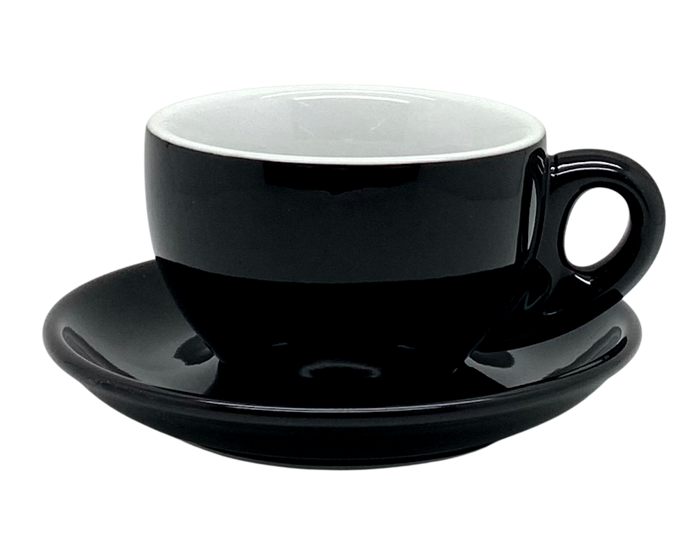 Nuova Point 6er Set-PALERMO (260ml) Latte Tasse schwarz (Nera)