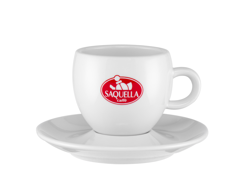 Saquella PRESTIGE Cappuccino Tasse und Untertasse weiß