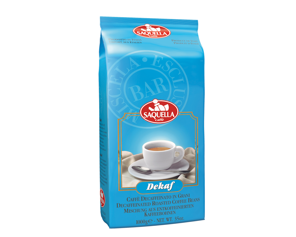 Saquella Caffé DECAF Entkoffeinierter Espresso Kaffee 1kg Bohnen