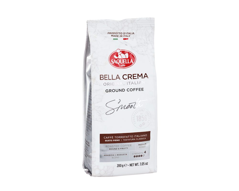 Saquella BELLA CREMA Smooth Premium Espresso gemahlen 200g im Sofatbag