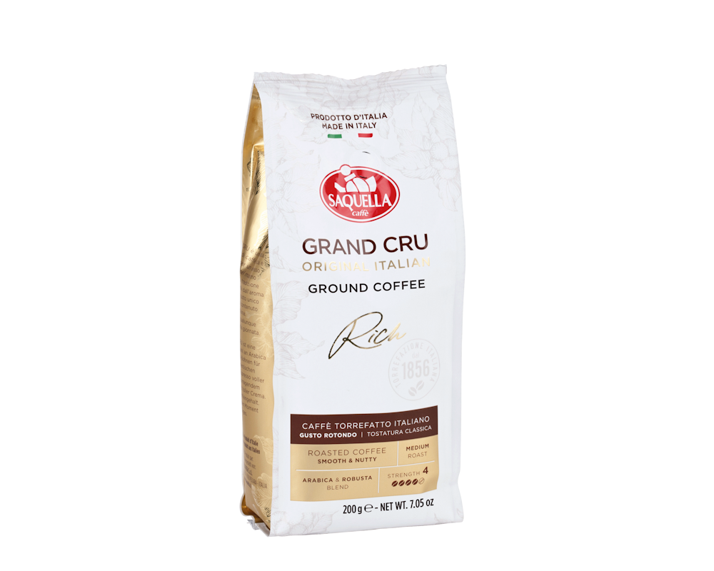 Saquella GRAND CRU Rich Premium Espresso gemahlen 200g im Sofatbag