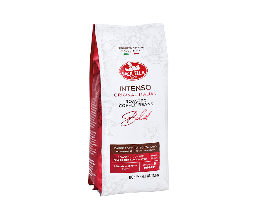 Saquella INTENSO Bold Premium Espresso Bohnen 400g im Sofatbag